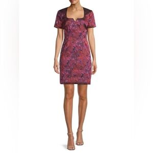 Trina Turk Multicolor Leigh Paisley Sweetheart Neckline Sheath Dress